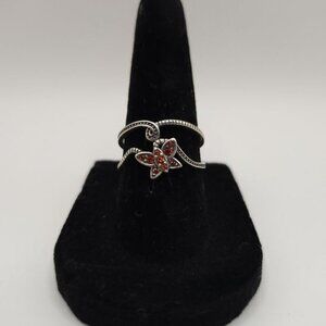 Vintage-Style‎ Scarlet Butterfly Ring Size 6, adjustable (NWOT)